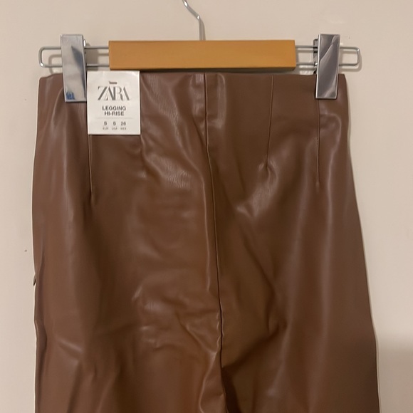 Zara Faux Leather Hi-Rise Leggings - Picture 3 of 5